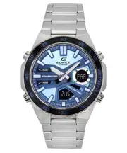 Casio EDIFICE Stainless Steel Blue Dial Quartz EFV-C110D-2B 100M Mens Watch