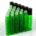 27+10pcs 10ml Green Roll on Bottles for Essential Oil Perfume with Glass Ball AU