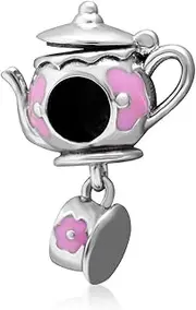 [Luckybeads] Teapot and Cup Charm 100% Authentic 925 Sterling Silver Beads fit for 3mm Bracelet & Necklace