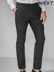 Black Skinny Fit Tuxedo Suit Trousers (405143) | $64