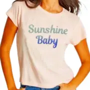 Wildfox Women's Pink Sunshine Baby Keke T-Shirt Size XS