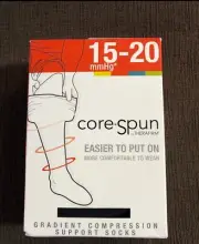 Core-Spun By Therafirm Compression Support Socks 15-20 mmHg Black Large Short