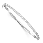 Sterling Silver Diamond Fascination Mystique Platinum-Plated Carart Bangle