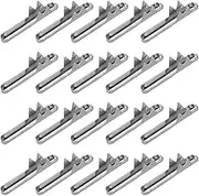 uxcell Elastic Cord Crimp Ends, 500 Pcs Copper Elastic Barbed Cord Fastener Half Cover Cord Ends for Binding Hanging Webbing DIY, Silver Tone