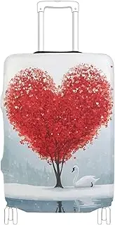 [Joisal] Rainbow Beach Cover for Luggage Fit 18-32 Inch Luggage Cover Protector Tsa Approved, Luggage Identifiers for Suitcases Unique, Heart Tree Valentine's Day, L 26-28 in