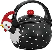 Supreme Housewares Whistling Tea Kettle for Stove Top Enamel on Steel Teakettle, Rooster Design Teapot Water Kettle Cute Kitchen Accessories Teteras (1.6 Quart, Rooster)
