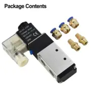 1/4" NPT Pneumatic Electric Solenoid Valve 5 Way 2 Position DC 12V, Air 4.8W