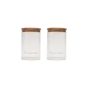 2pc Brunswick Bakers 1000ml Glass Starter Storage Jar w/ Bamboo Lid Set Clear
