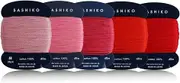 DARUMA Sashiko Thread 100% Cotton Card Type (43.7 yd) x 5 Colors with English Manual, Sewing & Embroidery Value Set (Thin, Hanafubuki)