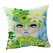 Frog Loving Felecia Munchkinz Gril Cushion Cover