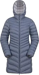 [Mountain Warehouse] Florence Womens Winter Long Jacket - Water Resistant Rain Coat, Lightweight Ladies Jacket, 2 Front Pockets, Warm - for Wet Weather, Walking
