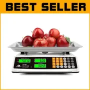 Precision Price Computing Scale 88lb/40kg for Food - Stainless Steel Platform