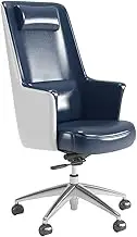 KJLY Home Office Chair Ergonomic Computer Game Chair,Managerial&Executive Chairs,Leather Backrest Chair Swivel Chair (Color : Blue)