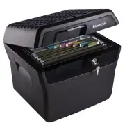 Fireproof and Waterproof Lock Box with Key Lock, File Safe with Carrying Hand...