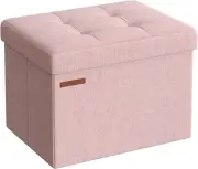 SONGMICS Small Folding Storage Ottoman, Foot Rest Stool, Cube Footrest, 12.2 X 1