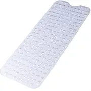 Extra Long Non Slip Bathtub Mat - 40 x 16 Inch Machine Washable Tub Mats with Suction Cups and Drain Holes for Bathroom