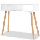 NNEVL Console Table Solid Pinewood 80x30x72 cm White