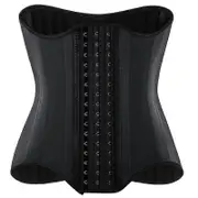 100% Latex Waist Trainer Corset for Women Sexy Plus Size 16 Spiral Steel Boned Underbust Corsets and Bustiers Body Shaper Fajas Black XL