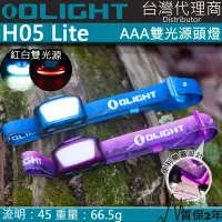 在飛比找PChome24h購物優惠-Olight H05 Lite 45流明 紅/白雙光源安全頭