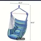 Hammock Hanging Rope Chair Blue Stripe Porch Swing Seat Patio Yard Camping Hang