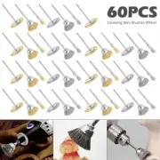 60pcs Brass Coated Wire Cleaning Wheel Cup Brush Drill Attachment Bit Set⇜⇍