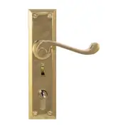Superior Brass Classic Door Lever Single Step Entrance Set with Privacy Lock