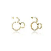 Disney Couture Kingdom - D100 - Mickey Mouse Crystal Hoop Earrings Yellow Gold
