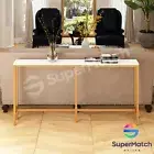 Narrow Console Table Faux Marble Sofa Side End Table Hallway Table Golden