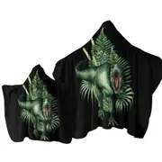 Green Scary Dinosaur Towel with Hood
