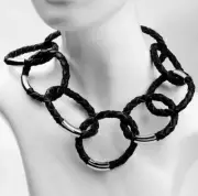 DYRBERG/KERN Leather Ring Statement Necklace