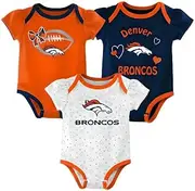 Outerstuff NFL Newborn Infants Play with Heart Fan 3 Piece Onsie Creeper Bodysuit Romper Set