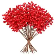 30 Pcs Christmas Red Berry Stems,Artificial Red Berry Picks,Fake 13.4 Inch