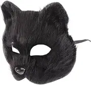 Holibanna Furry Fox Mask Therian Mask, Hallween Animal Mask Half Face Animal Mask Furry Party Eye Cat Masks Easter Half-face