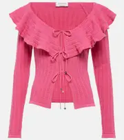 [Blumarine] Blumarine Ruffle-trimmed wool top AU 8 pink