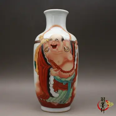 清乾隆粉彩琺瑯彩雙耳花瓶古董古玩仿古老貨陶瓷器手繪精品收藏| 協貿