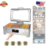 15 QT Stainless Steel Electric Buffet Chafer with Adjustable Temperature Control