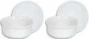 CorningWare French White 24-Ounce Round Dish with Plastic Cover