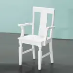 【YA842-12】白色餐椅(有扶手) (東部及桃園以南區域另詢運費)