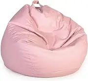 LoKori Stuffed Animal Storage Bean Bag Cover,Single Lazy Sofa Cover for Adults (No Filler),Beanbag Couch Pouf Chaise Covers for Bedroom Living Room Garden,E