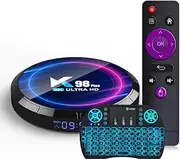CHROX Android 13.0 TV Box, Set Top Box 4GB+64GB RK3528 Quad-Core 64Bit Cortex-A53 Support 4K/8K 3D 2.4/5.0Ghz WiFi BT5.0 10/100M Ethernet HDMI 2.0 H.265 HDR with Wireless Mini Keyboard,4gb+64gb