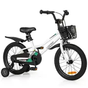 Costway 40 cm Bike Training Bicycle w/Adjustable Handlebar & Saddle/Removable Basket Push Pedal Bike
