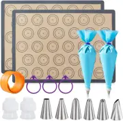 Angadona Macaron Silicone Baking Mats Kit (16pcs set) Macaroon of 2 Half Sheet 3