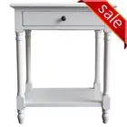 French Provincial Country Bedside Lamp Table Nightstand Drawer White