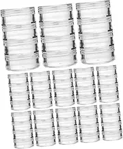 CLISPEED Portable Multipurpose: 16-piece Mini Jars Set Travel Containers Flip Caps for Creams Shampoos Spices