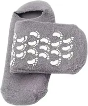 SEWACC 1pair Moisturizing Gel Socks for Dry Feet Spa Sleeping Use Skin- Comfortable Breathable for Home Beauty Salon Grey