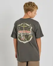 [The Mad Hueys] The Mad Hueys Boys' The Tiki Captain T-Shirt in Charcoal Grey Size 14 14 Charcoal Grey