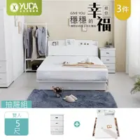 在飛比找momo購物網優惠-【YUDA 生活美學】英式小屋 3件組 6抽屜床底+床頭箱+