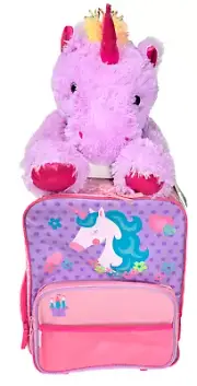 Stephen Joseph Classic Rolling Luggage for Girls NWT & Unicorn Squishy Lot of 2