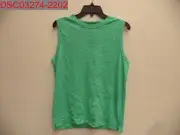 Stain, Zara Unisex Kid's Green Back Print Basic Tank, Size 13-14 01887677982148