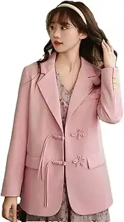 [Generic] Women Spring Long Sleeved Solid Color Small Suit Jacket Blazer Tops Coat Pink Long Sleeved Tops Outerwear